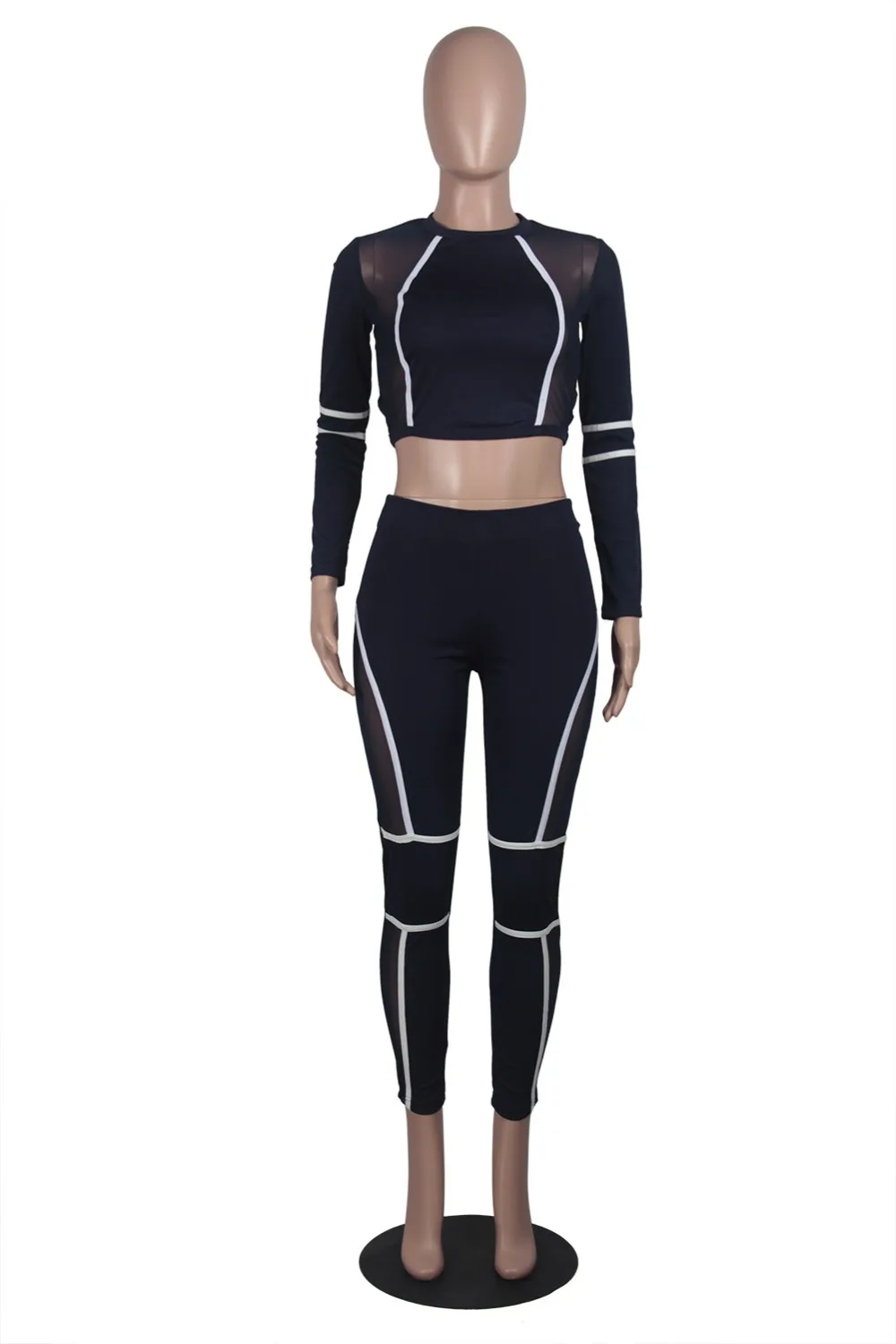 Женский комплект из 2 предметов: топ и брюки с длинным рукавом спортивный