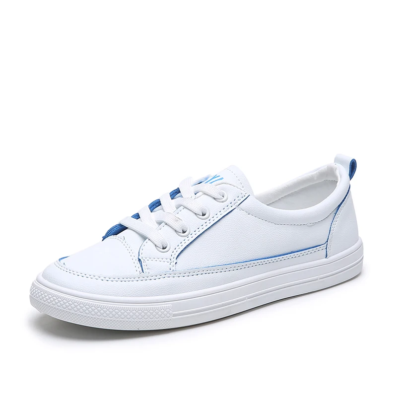 New Designer White Casual Sneakers Women Shoes PU Leather Canvas Sneakers Female Autumn Tenis chaussures femme Dropshipping