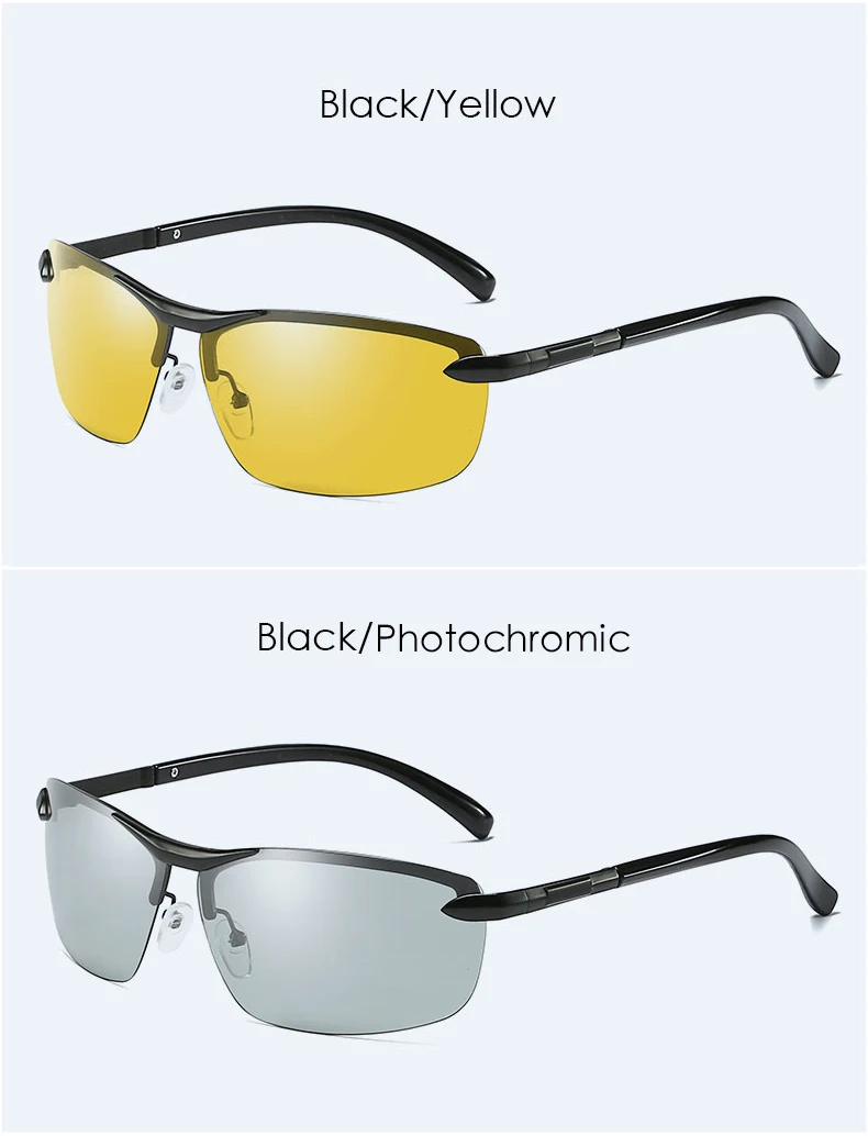 Бренд Дизайн Модные солнцезащитные очки Для мужчин Polarized Pilot Хамелеон фотохромизм с антибликовым покрытием очки, день и ночь для вождения мужские солнцезащитные очки