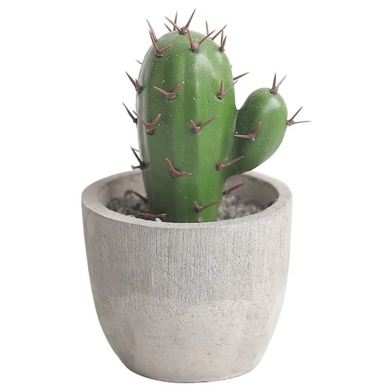Artificial Cactus Potted Plant Cute Fake Nordic Home Garden Decor Succulent Plants for Farmhouse Office Desktop |