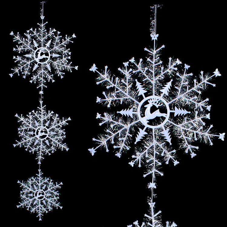 3 шт./лот белые пластиковые подвесные аксессуары в виде лося и снежинок украшения