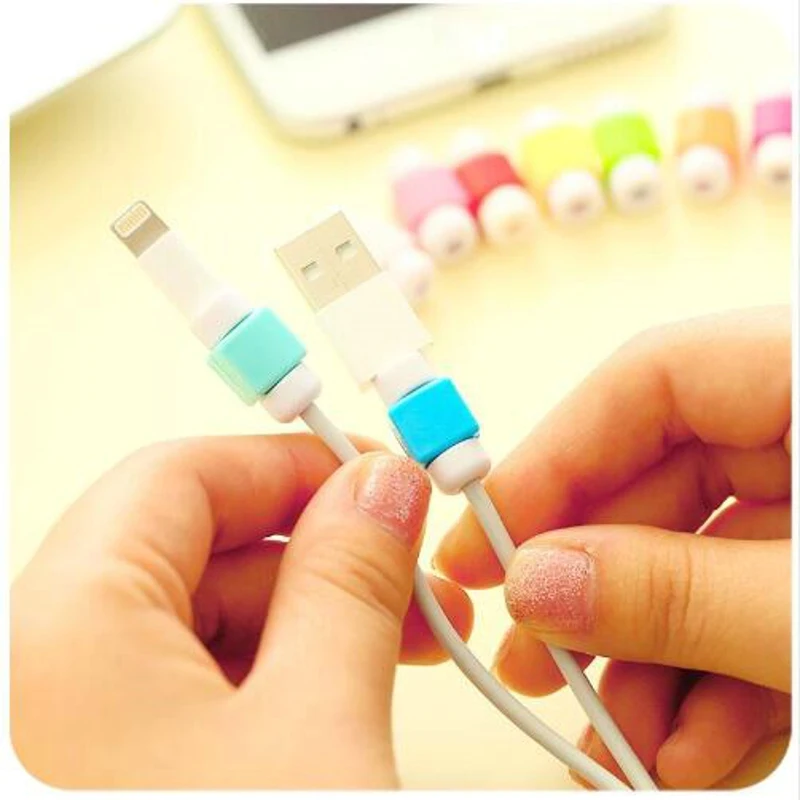 Dehyaton 10 шт./лот милый кабель наушники протектор для iPhone Sansung HTC USB цветной Кабель