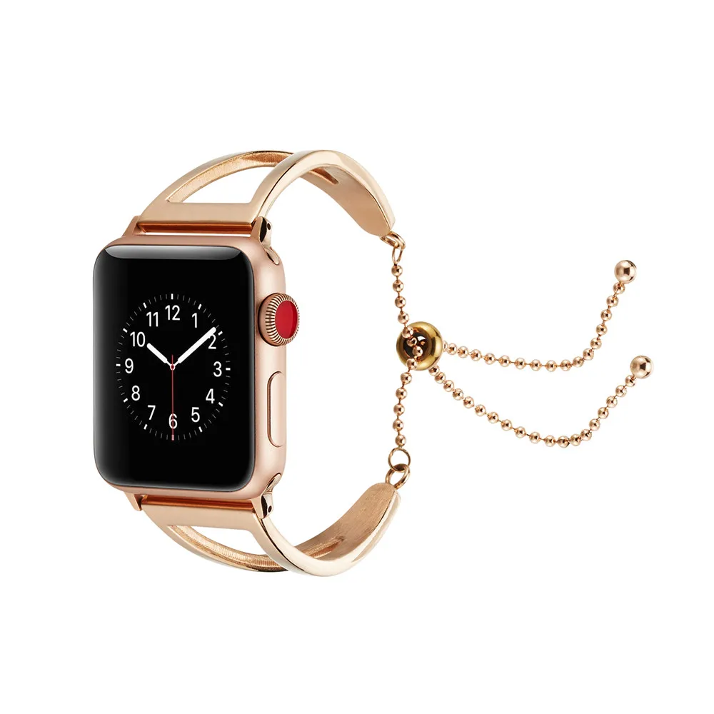 Ремешок из нержавеющей стали для Apple Watch SE Band Series 6 5 4 3 2 модный браслет на запястье