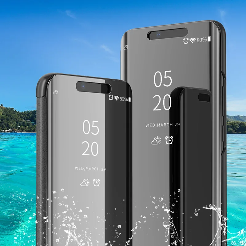 Rheinruby Роскошные Покрытие Mirror флип чехол для huawei Коврики 20 Pro P20 Nova 3I полное