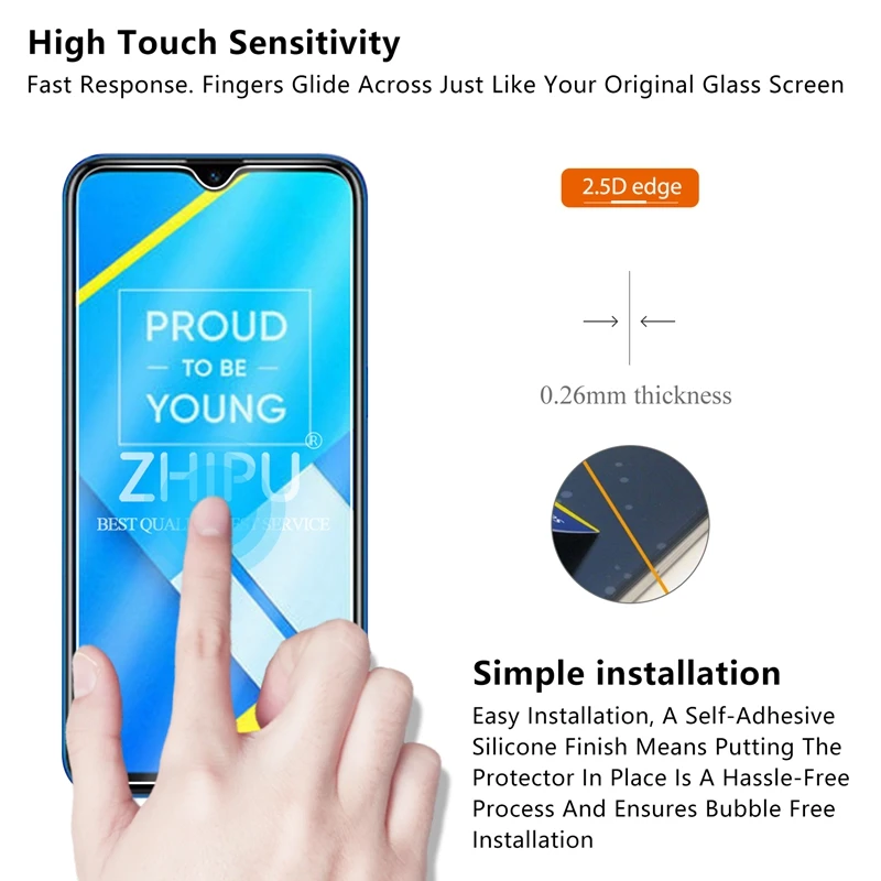 Закаленное стекло для OPPO REALME C2 2019 Защитное экрана 2.5D 9H Премиум защитная