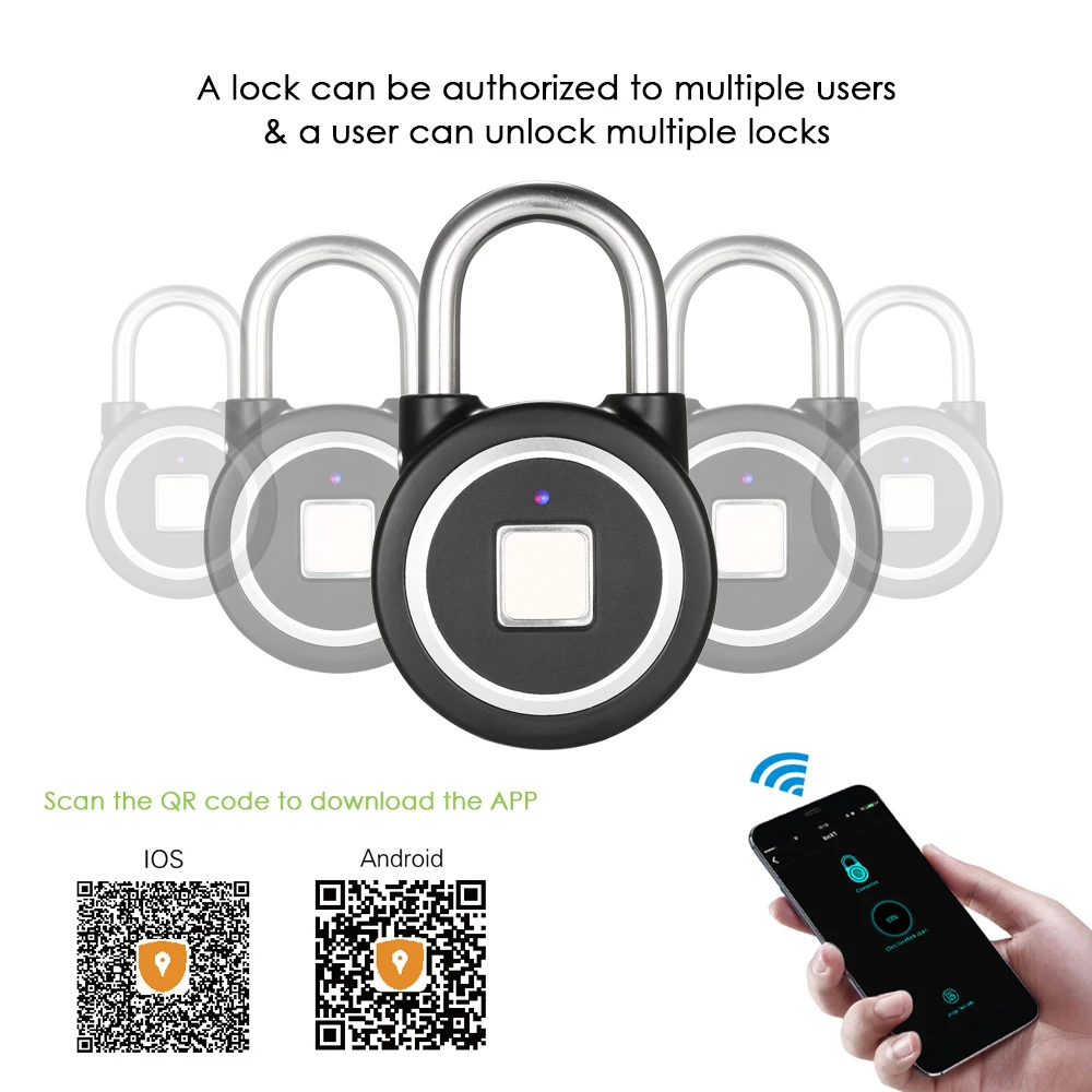 BT отпечатков пальцев смарт замок без ключа водонепроницаемый