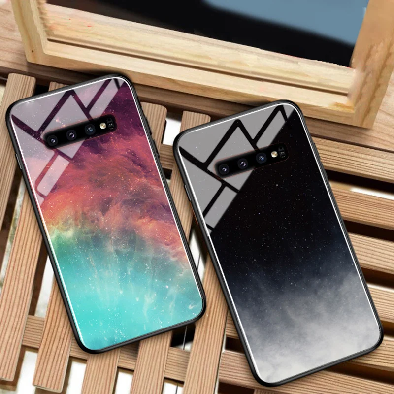 Чехол GFAITH для Samsung Galaxy S10 Plus задняя крышка из закаленного стекла мягкая