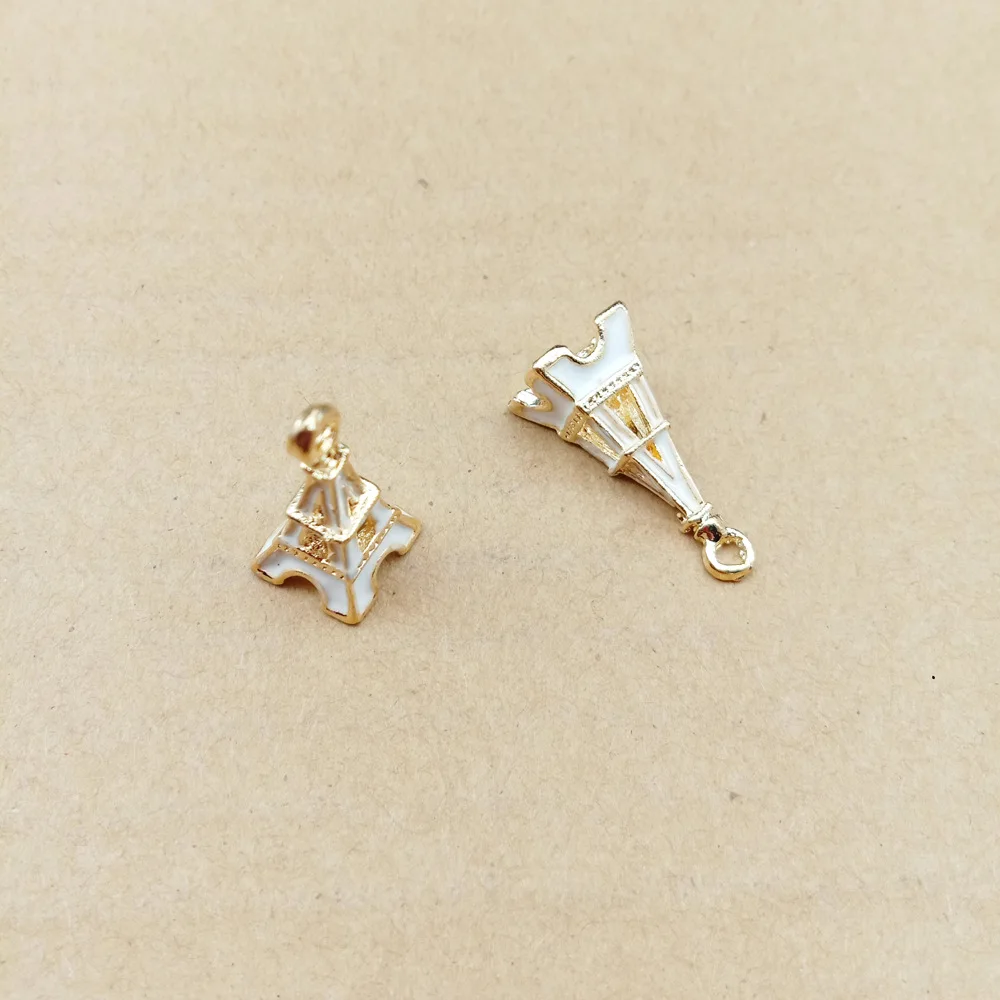10pcs 23x10mm Enamel jewelry accessories Eiffel Tower charms pendant earrings bracelet necklace handmade DIY material | Украшения и
