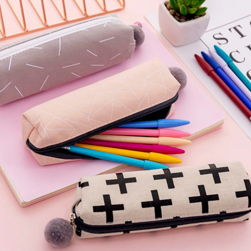 Креативный плюшевый чехол карандаш Kawaii Trousse Stylo парусиновая Сумочка для ручек