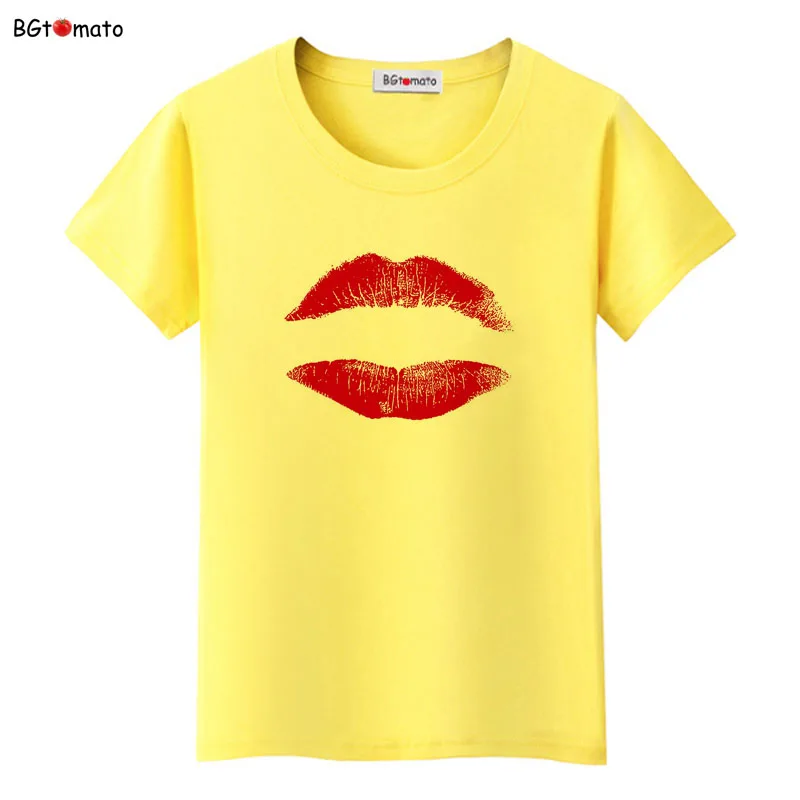 

bgtomato Hot Sale Summer Sexy lips T shirt Women Lovely Cartoon Short Sleeve Comfortable Brand T Shirts