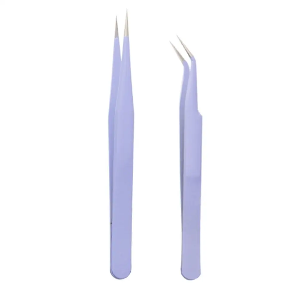 Цветной Антистатический пинцет 2 шт. набор наращивание ресниц специальный для