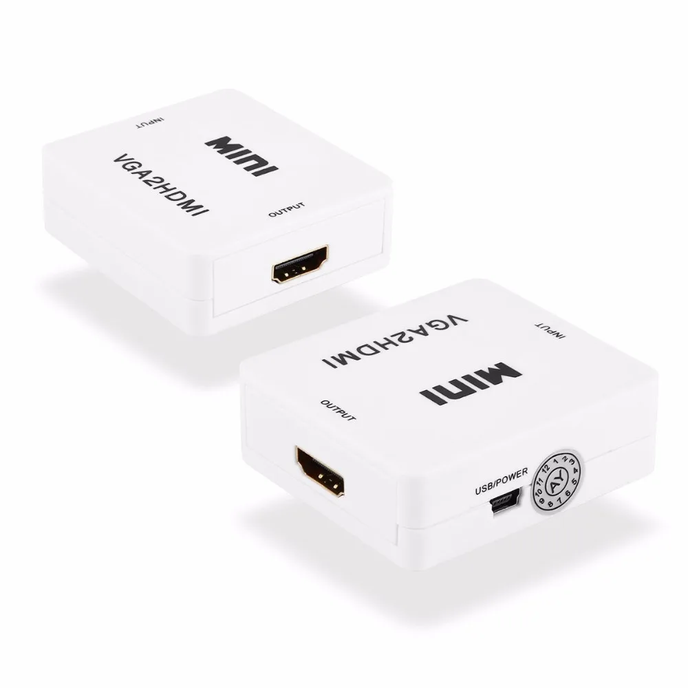 Мини 1080P VGA в HDMI конвертер VGA2HDMI конвертер разъем с аудио для ПК ноутбука к HDTV проектору