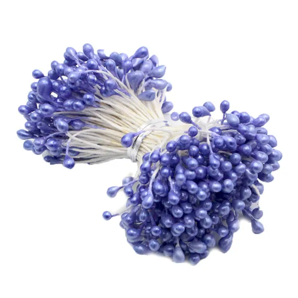 Purple 288 шт, 3 мм, разные цвета, жемчужный цветок, stamen pistil, украшение для торта, сделай сам, Двойные головки, C1101 - Цвет: Purple