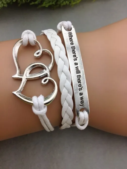 1 шт. сердце к сердцу и девиз (выгравировано там где будет путь) браслет античный