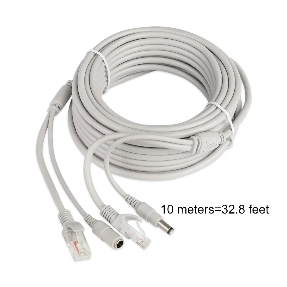 ESCAM сетевой кабель 30 м/20 м/15 м/10 м/5 м RJ45 + DC 12 В шнур кабели для CCTV IP камера|Коробки