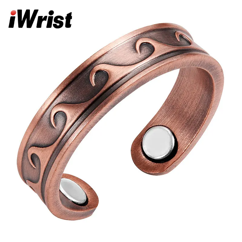IWrist классический Винтаж Для женщин 100% чистый Медь кольца ретро фото печать