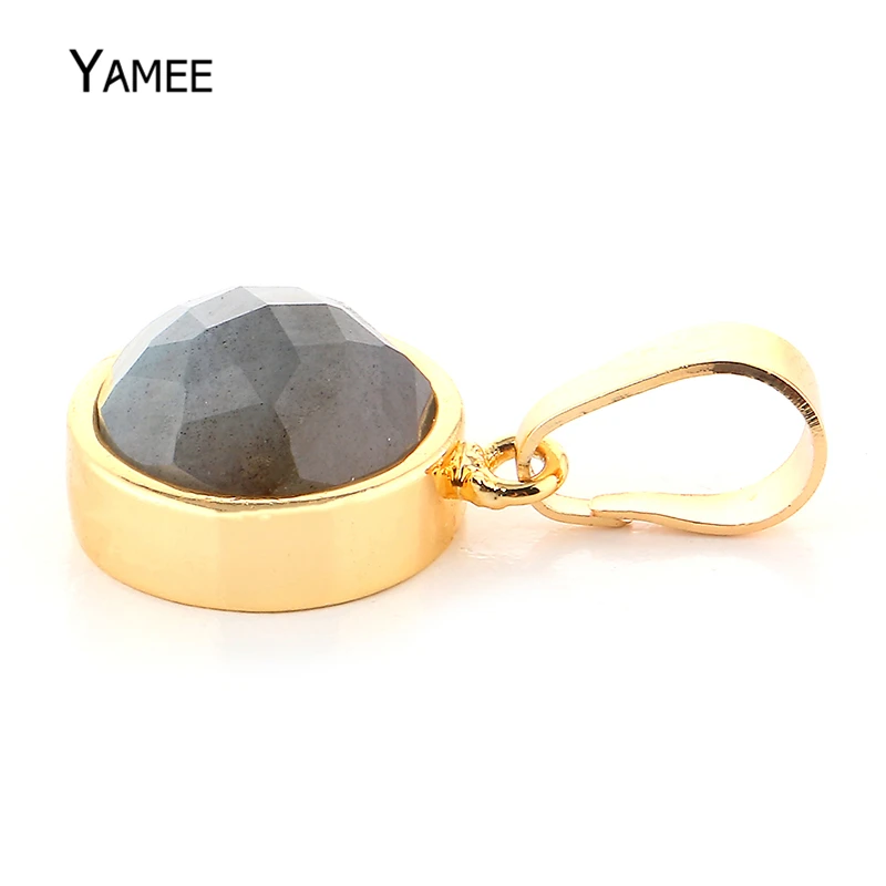 1 шт. натуральный лабрадорит драгоценный камень винтажная подвеска 12 мм Круглый