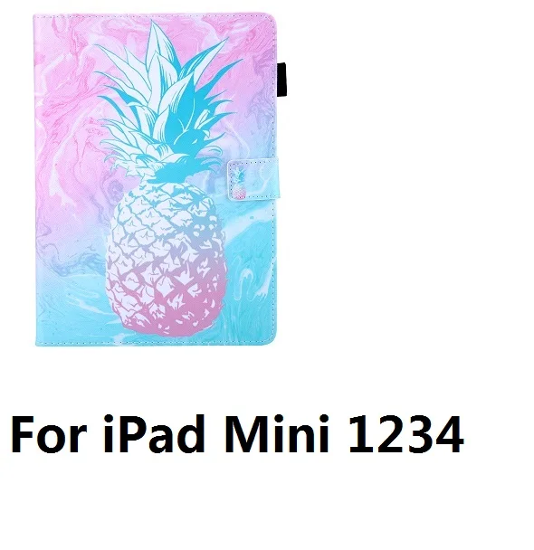 For Mini 1234 Розовый узор ананас PU и PC с отделением для карт чехол для iPad 9,7 Air 1 2 Pro 9,7 10,5 Mini 12345 Air 10,5 - Цвет: For Mini 1234