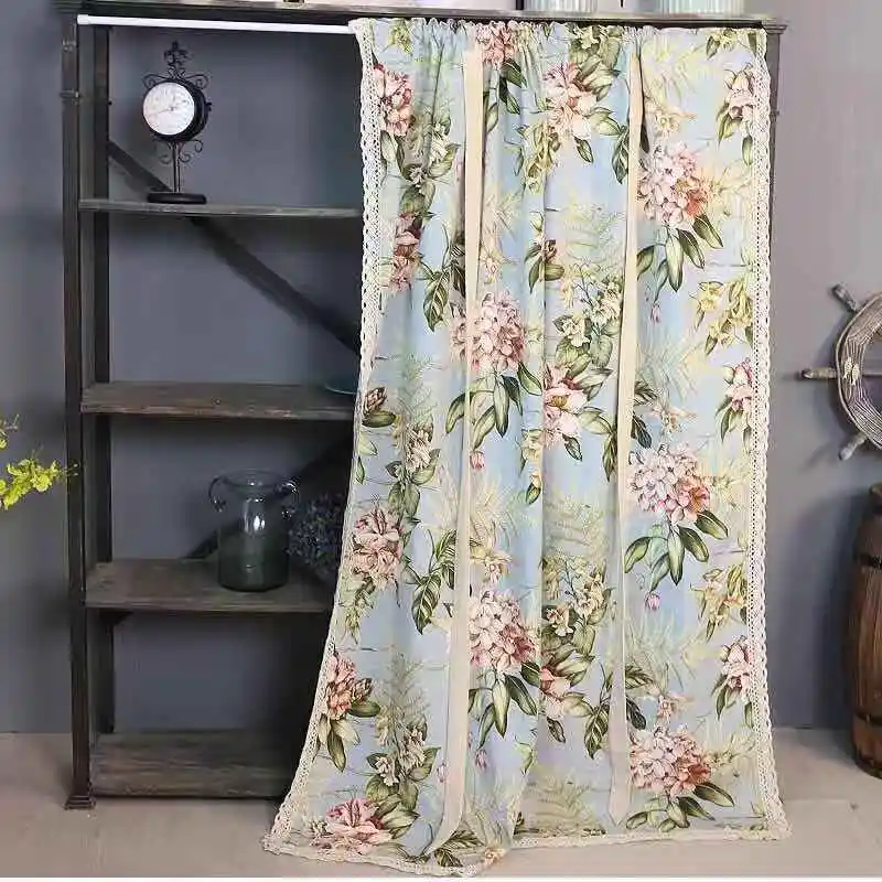 Занавеска в дворцовом стиле лампа барокко синяя Цветочная регулируемая высота