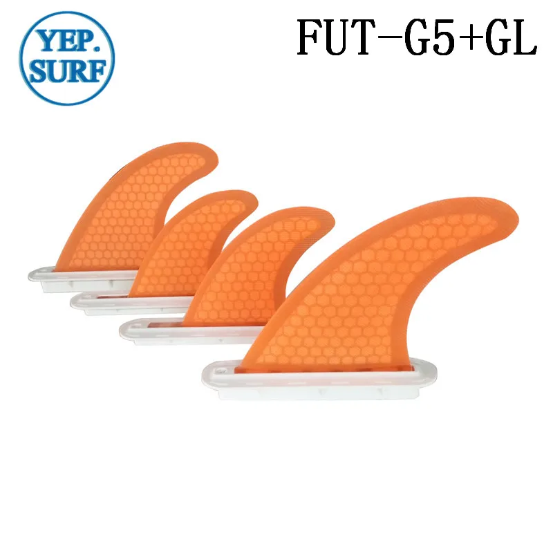 Future G5 + GL оранжевая доска для серфинга fin quad Набор стекловолокна honeycomb