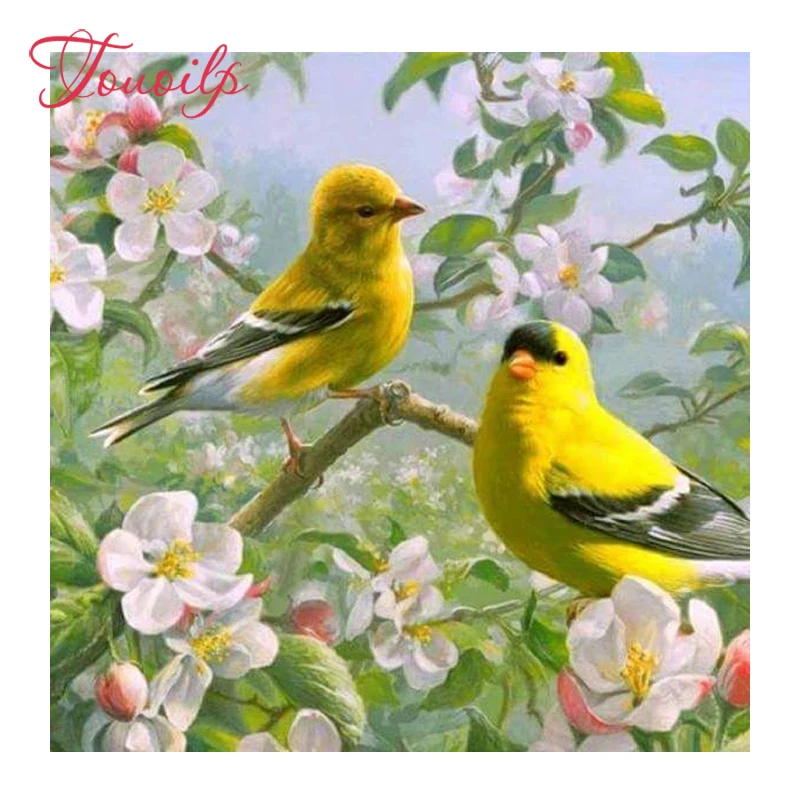 

TOUOILP 5D diamond embroidery full square&round bird Flower diamond painting Cross Stitch Rhinestone mosaic home decoration