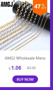 AMGJ 4 Style Stainless Steel Gold Color Round Ball Pendant Necklace Link Chain Necklace Fashion Jewelry for Women or Men