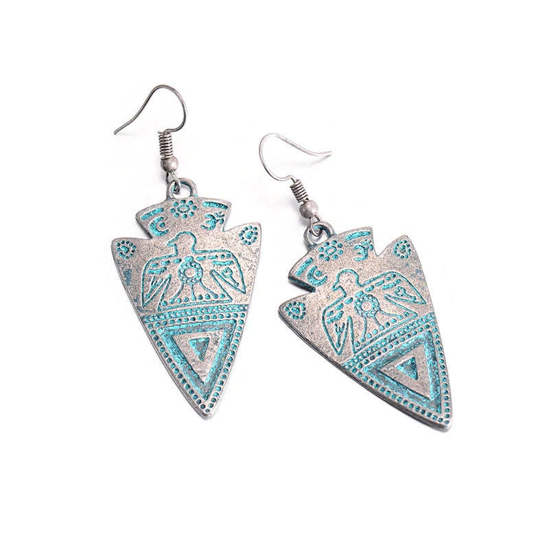 ЭТНИЧЕСКИЕ СЕРЕБРЯНЫЕ треугольные серьги Очаровательная Подвеска для женщин