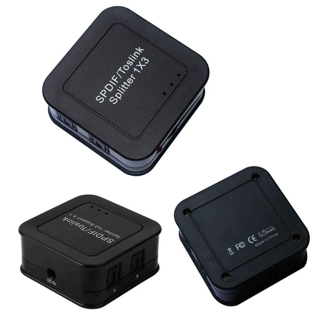 Kebidu 1 портовый SPDIF TOSLINK Цифровой оптический аудио разветвитель 1x3 в 3 Поддержка 5