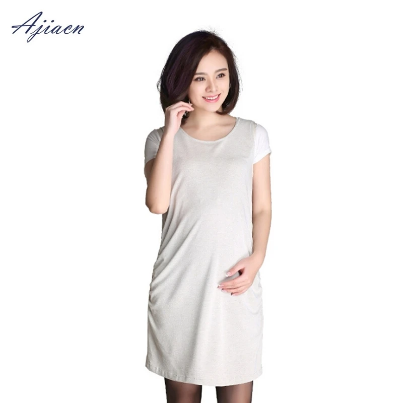 

Recommend electromagnetic radiation protective pregnant women tank top Simple and elegant style EMF shielding silver fiber dress