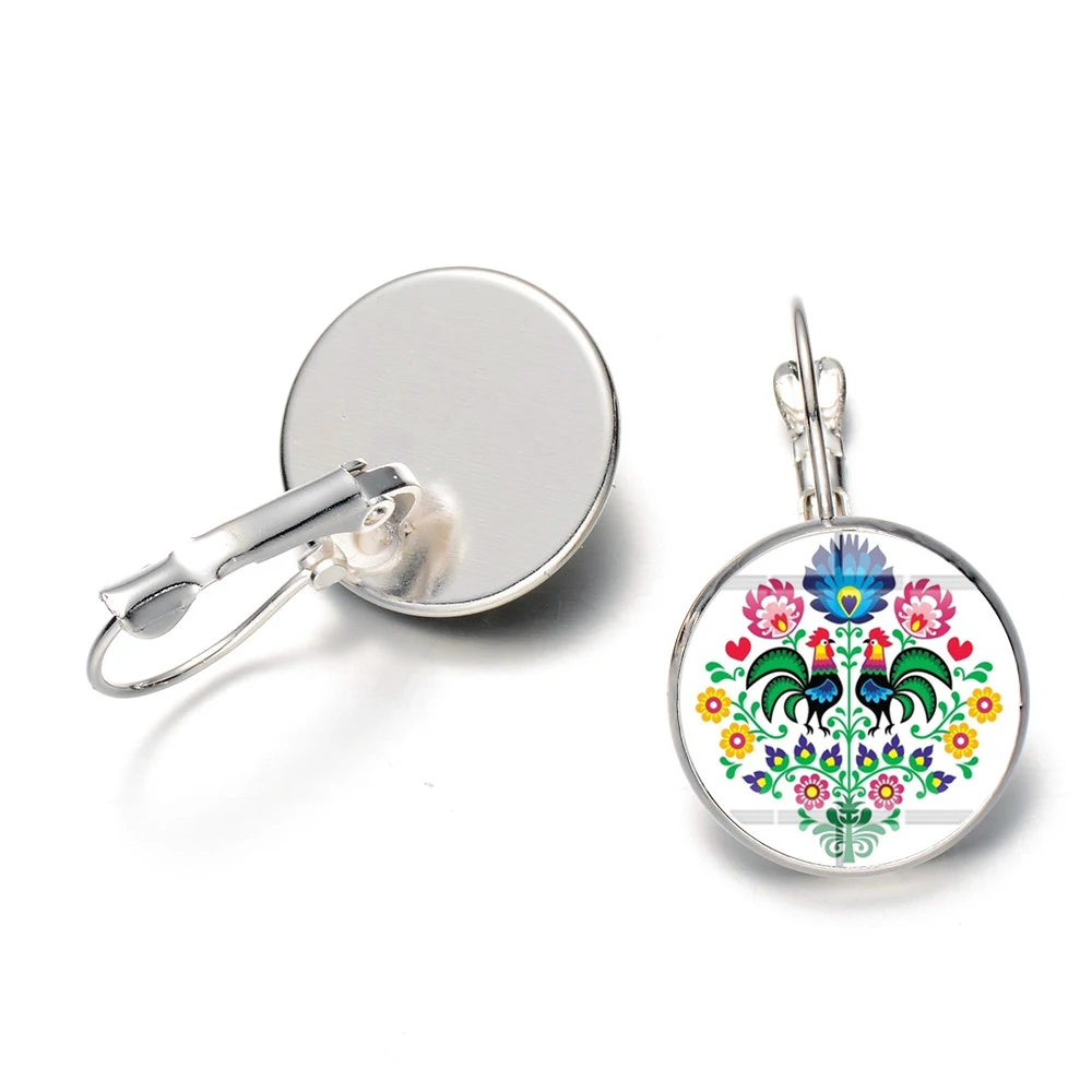 SONGDA Boho польский народный Узор Серьги Геометрические арт Стекло Gem Длинные