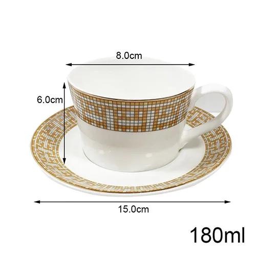 Tea Cup and Saucer Золотой Demitasse Coaster керамическая кофейная чашка и блюдце набор фарфоровая кружка из костяного фарфора "H" Mark мозаичный узор Позолоченные Кофейные Наборы - Цвет: Tea Cup and Saucer