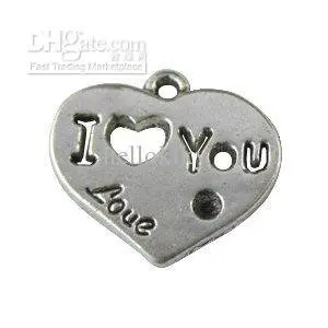 

Тибетский серебристый, 300 шт., с надписью «I LOVE YOU» и сердечком, A10361