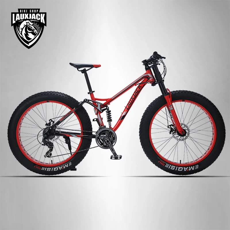 LAUXJACK горный велосипед стальная рама 24 скорости Shimano механические тормоза 26&quotx4.0