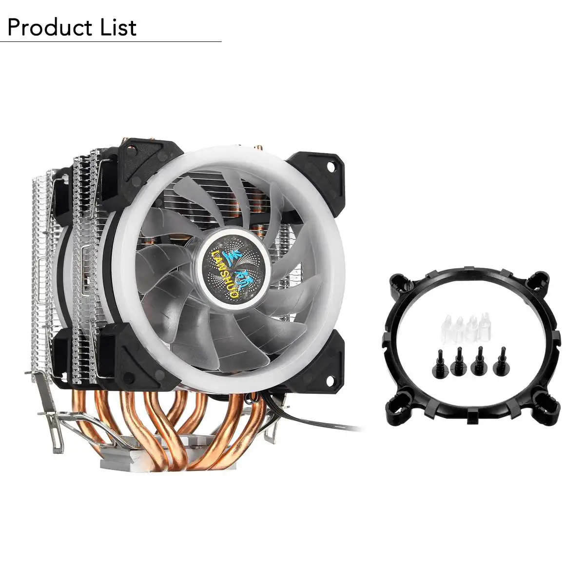 

4 Heat-pipes CPU Cooler Dual-tower Cooling 9cm RGB Fan Support 2 Fan 3Pin CPU Fan For Intel 775/1150/1151/1155/1156/1366 and AMD