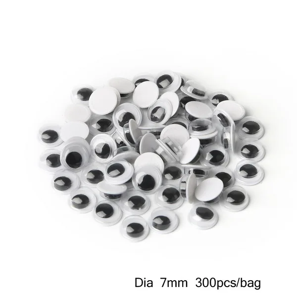 7mm 300Pcs Милые! 4-24 мм и 8x10 мм самоклеющиеся игрушки глаза всего смешанный гуглый глаз плюшевый медведь пластиковая кукла глаз скрапбук для куклы игрушки аксессуары - Цвет: 7mm 300Pcs