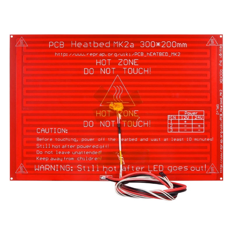 Детали для 3D принтера 300*200*2 0 MK2A MK2B RepRap RAMPS 1 4 Heatbed со светодиодным резистором и