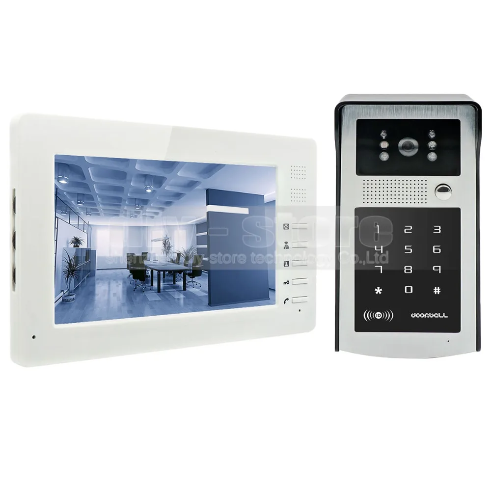 DIYSECUR 1024x600 7 дюймов HD цветной ЖК монитор видеодомофон дверной звонок 300000 пикселей