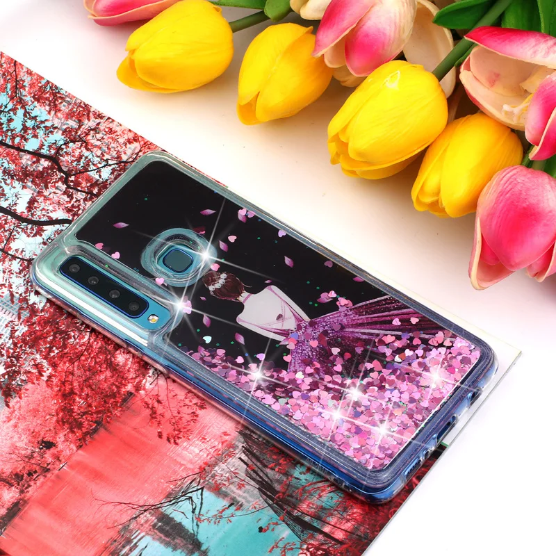 

Luxury Glitter Liquid Sand Quicksand Smartphone Soft TPU Silicone Case Skin Cover Shell Coque Funda for Samsung Galaxy A9 2018