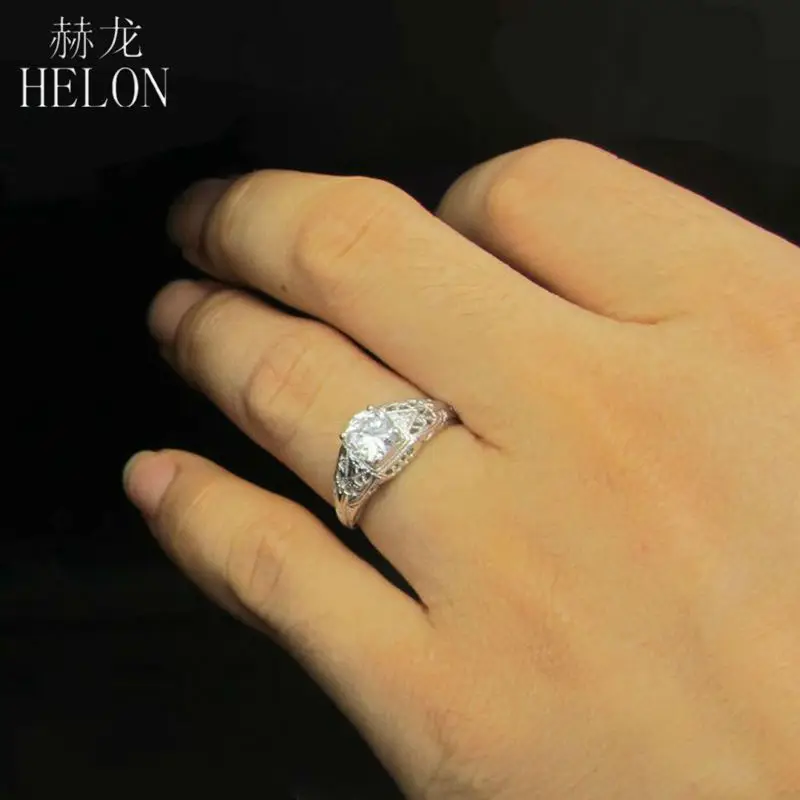 HELON Настоящее серебро 925 проба из настоящего кубического циркония кольцо на свадебный юбилей для женщин Пасьянс вечерние брендовые ювелирные изделия подарок