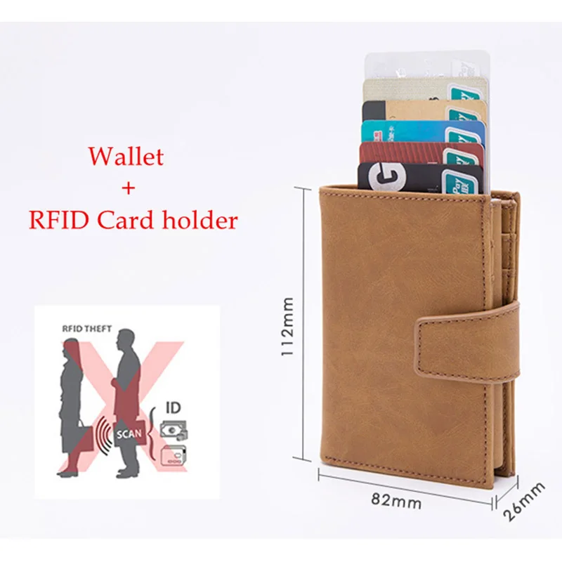 Кредитный держатель для карт прибытие RFID Блокировка держатель для карт из искусственной кожи унисекс бизнес ID Держатели алюминиевая коробка кошельки для карт
