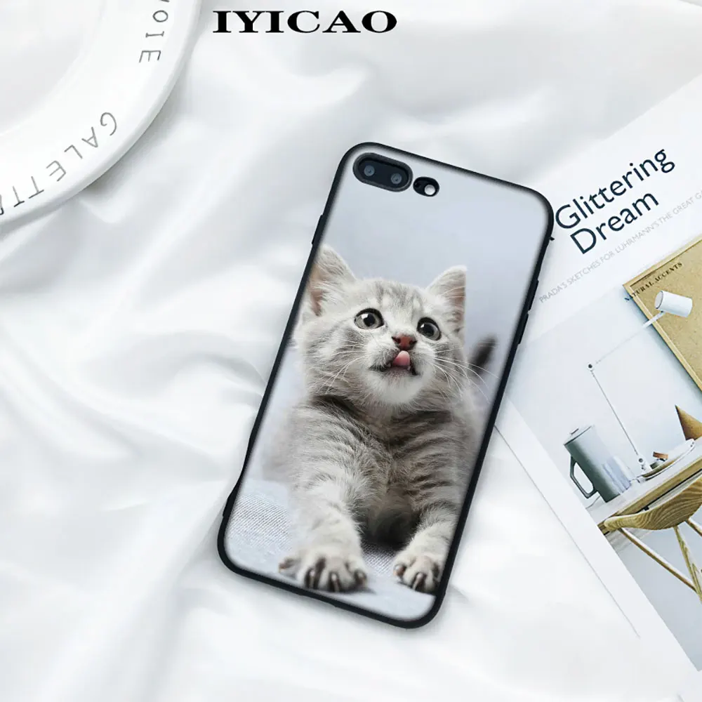 IYICAO Cat and dog pattern Soft Silicone Case for iPhone XS Max XR X 8 7 6 6S Plus 5 5s se |