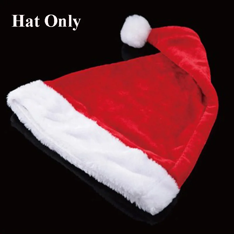 hat only Рождественская одежда, накидка Санта Клауса, Теплый Бархатный плащ, рождественские шапки, праздничные костюмы для косплея - Цвет: hat only