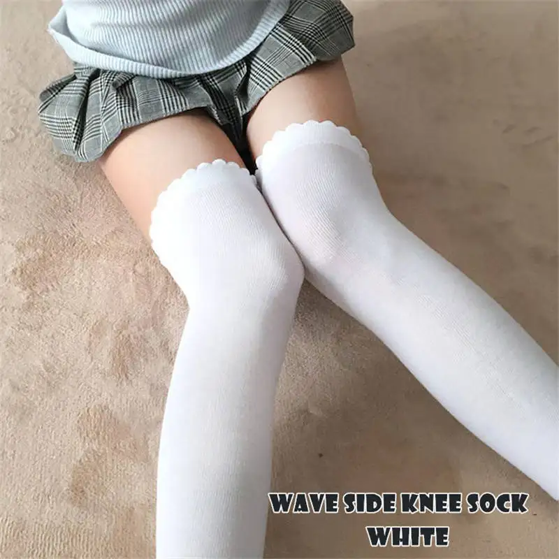 wave white Сексуальные теплые длинные чулки, полосатые гольфы, женские хлопковые эротические чулки выше колена, чулки для женщин, костюм - Цвет: wave white