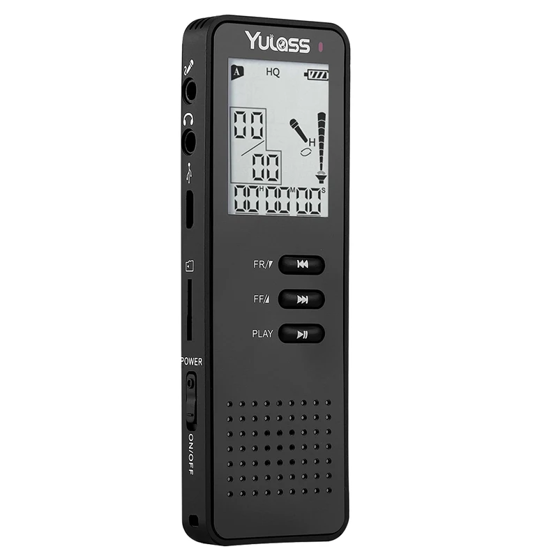 Цифровой диктофон Yulass 8 ГБ профессиональный портативный с MP3 плеером/TF картой до 64