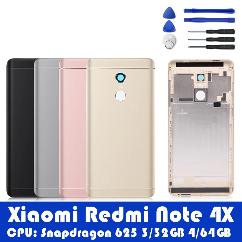 Оригинальный чехол для Xiaomi Redmi Note 4X задний корпус аккумулятора металлический Note4X
