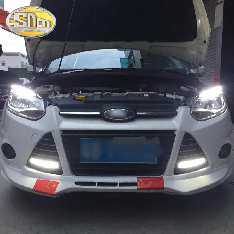 Для Ford Focus 3 MK3 2012-2015 светодиодный головной светильник для бровей дневные ходовые
