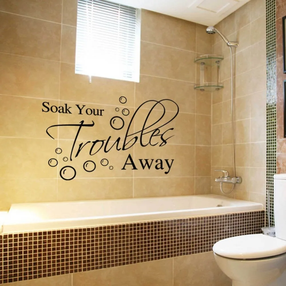DIY стикер на стену &quotSoak trouble&quot слоган английском языке виниловые наклейки стены