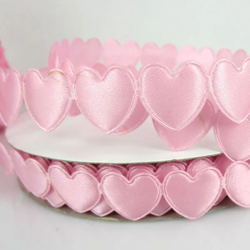 1Roll 20Yards Pink Fabric Connect Heart Padded Felt Applique Craft Wedding Decorations 16mmx16mm | Дом и сад