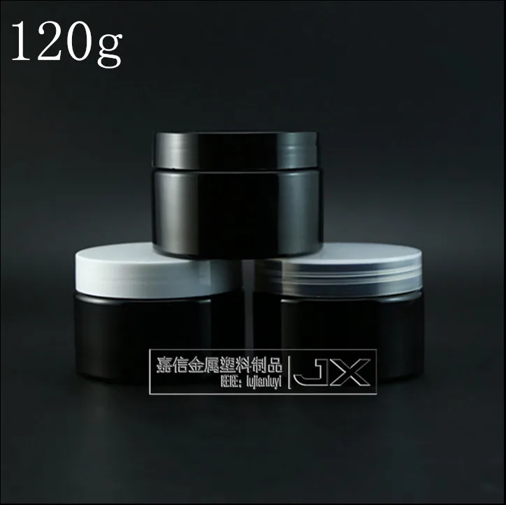 120g/ml Black Plastic Jar bottle Top Grade Originales Refillable Lucifugal Cosmetic Cream jars Pomade packaging Containers