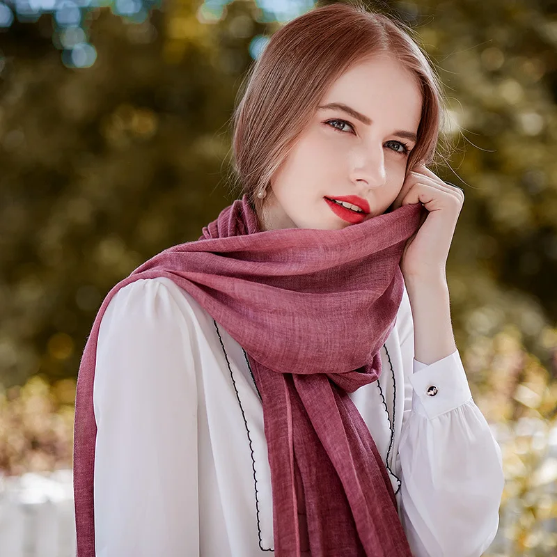 GOPLUS 2018 весенне-зимние длинные шарфы с кисточками Женские однотонные хлопковые